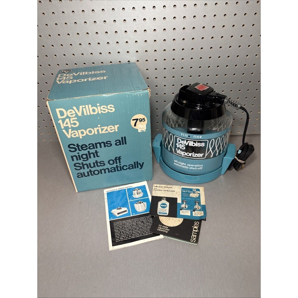 DeVilbiss 145 Vaporizer Humidifier Box Instruction 1966 Vintage Clean READ